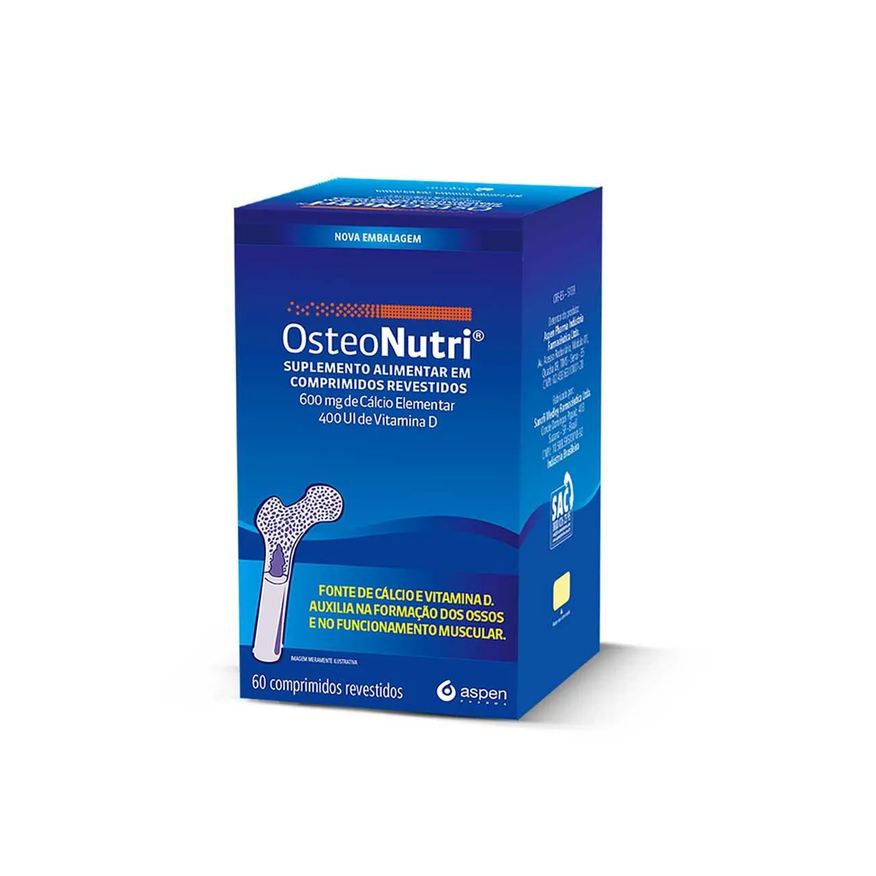 600mg Cálcio + Vitamina D 400UI Osteonutri 60 comprimidos