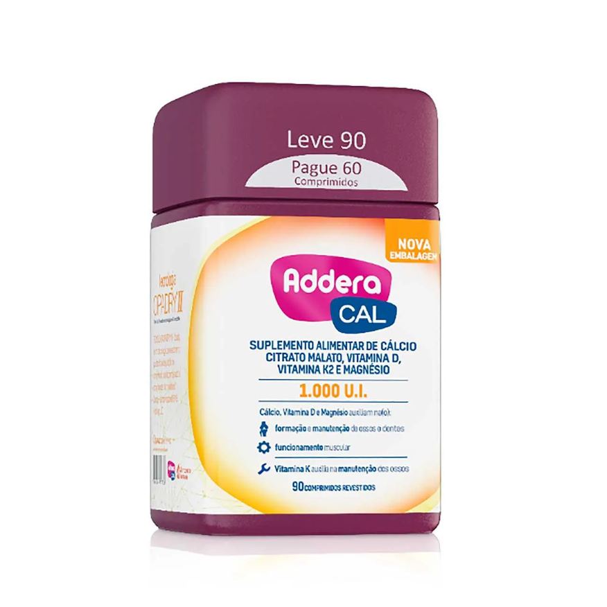 Addera Cálcio Cal 1.000UI MDK 90 comprimidos