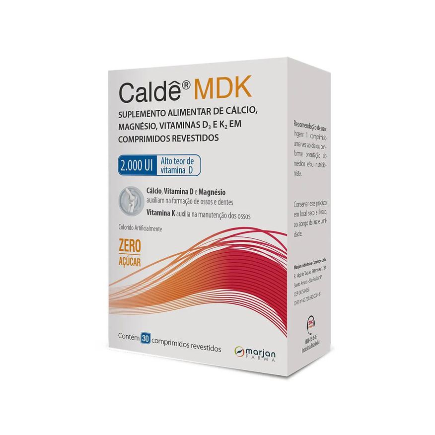 Caldê Cálcio MDK 2000UI 30 comprimidos
