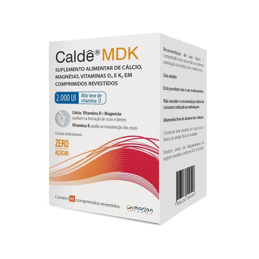 Caldê Cálcio MDK 2000UI 60 comprimidos