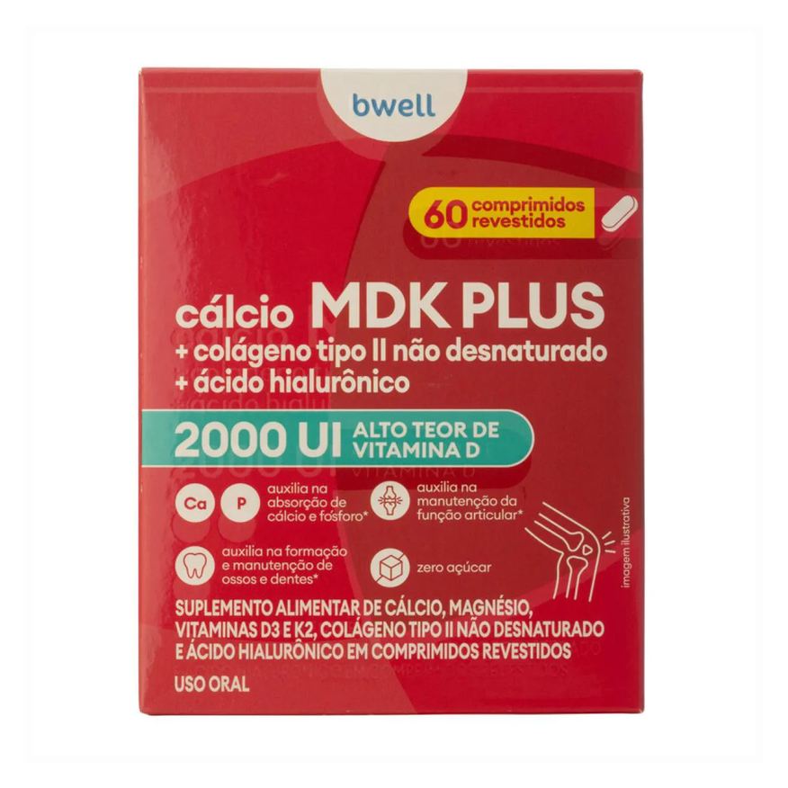 MDK Cálcio Plus bwell 60 Comprimidos