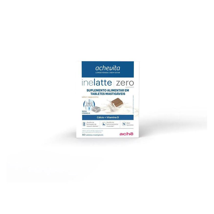 Cálcio + Vitamina D Inelatte Cappucino 60 tabletes