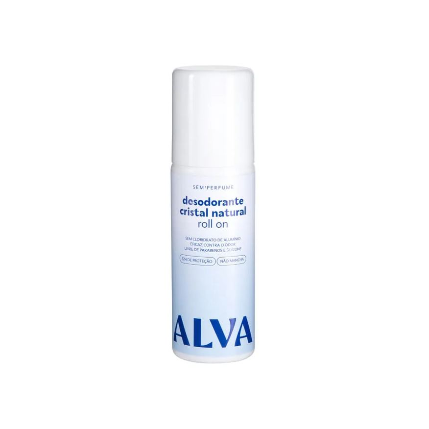Natura Desodorante Cristal Natural Alva Roll On Sem Perfume 70ml