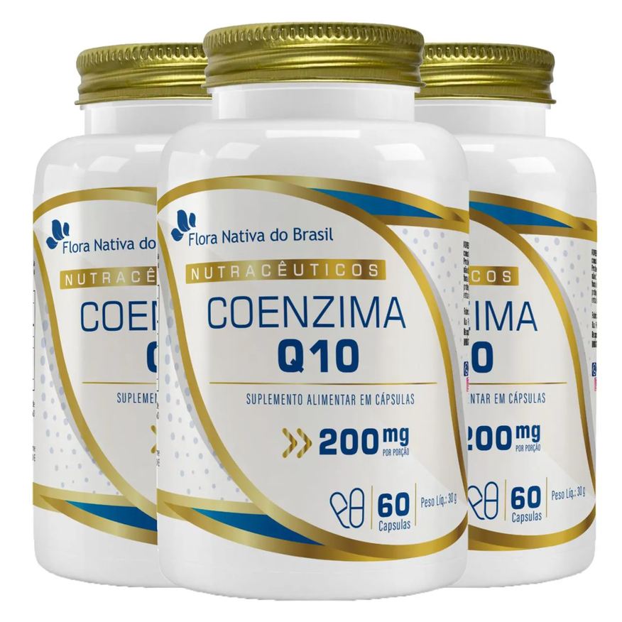 Q10 Coenzima 200mg 3 X 60 cápsulas Flora Nativa