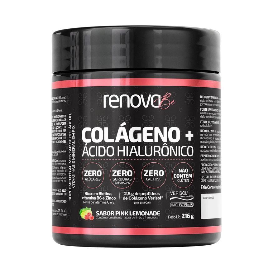 Colágeno + Ácido Hialurônico Renova Be Pink Lemonade 216g