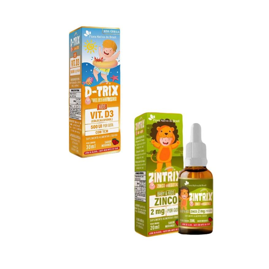 Trix- D Vitamina D3 + Zintrix Zinco – Kids – Flora Nativa