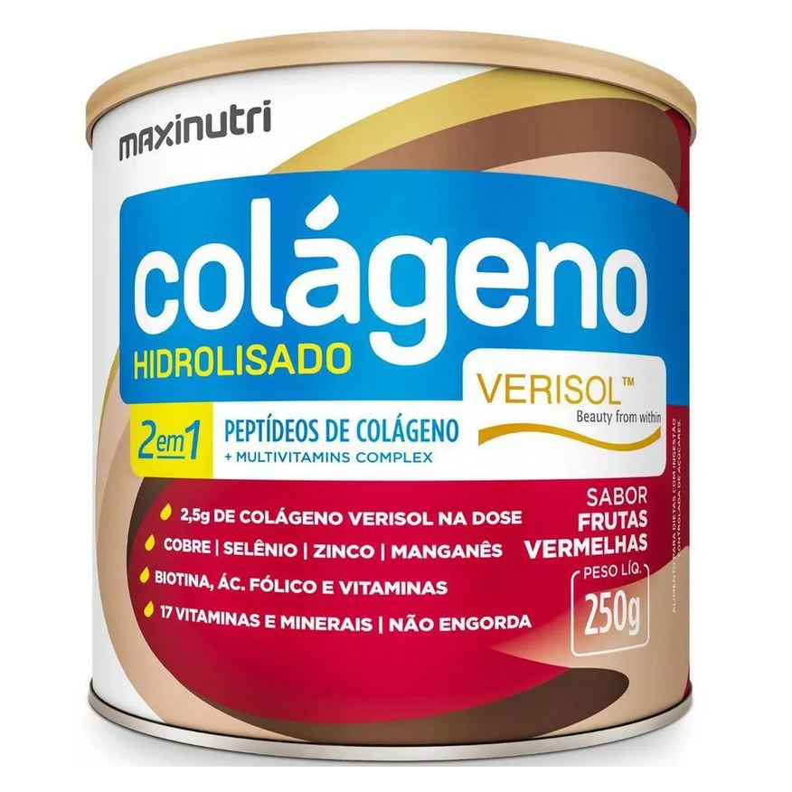 Hidrolisado Colágeno 2 em 1 Verisol – 250g – Frutas Vermelhas – Maxinutri