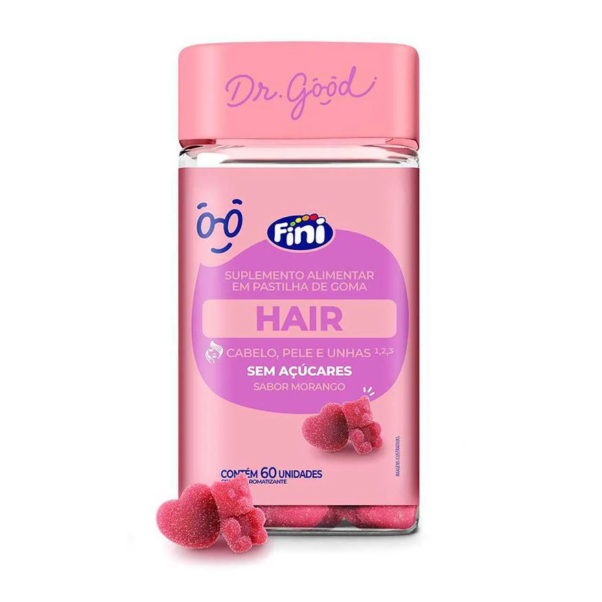 Dr. Polivitamínico Good Hair para Cabelos Morango 60 pastilhas