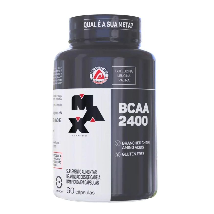Max Titanium Bcaa 60 Cápsulas Suplemento Alimentar Fórmula Natural