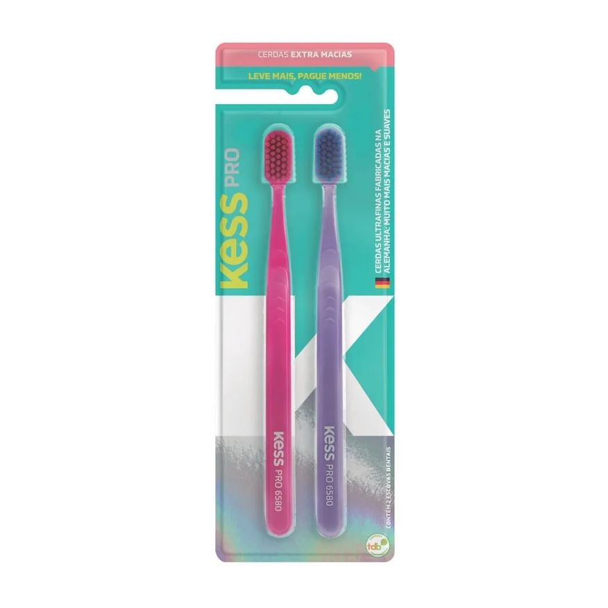 Dental Escova Kess Pro Com 2 Unidades Cerdas Extra Macias