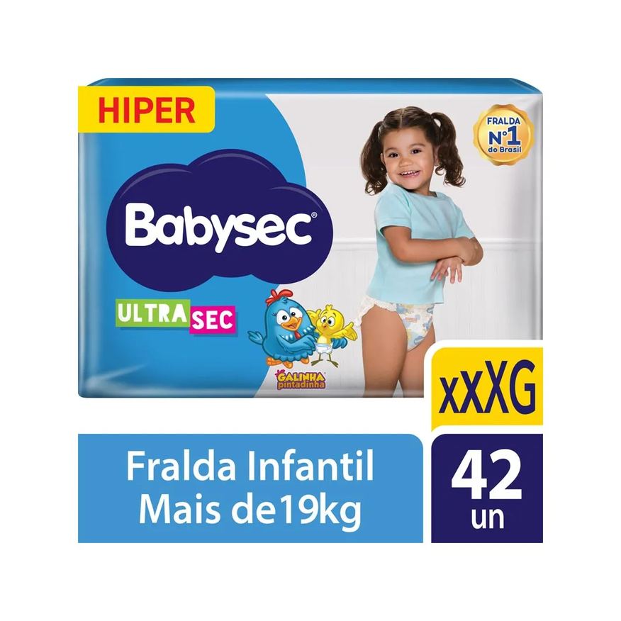 Babysec Fralda Galinha Pintadinha Xxxg Ultrasec Hiper Com 42 Unidades