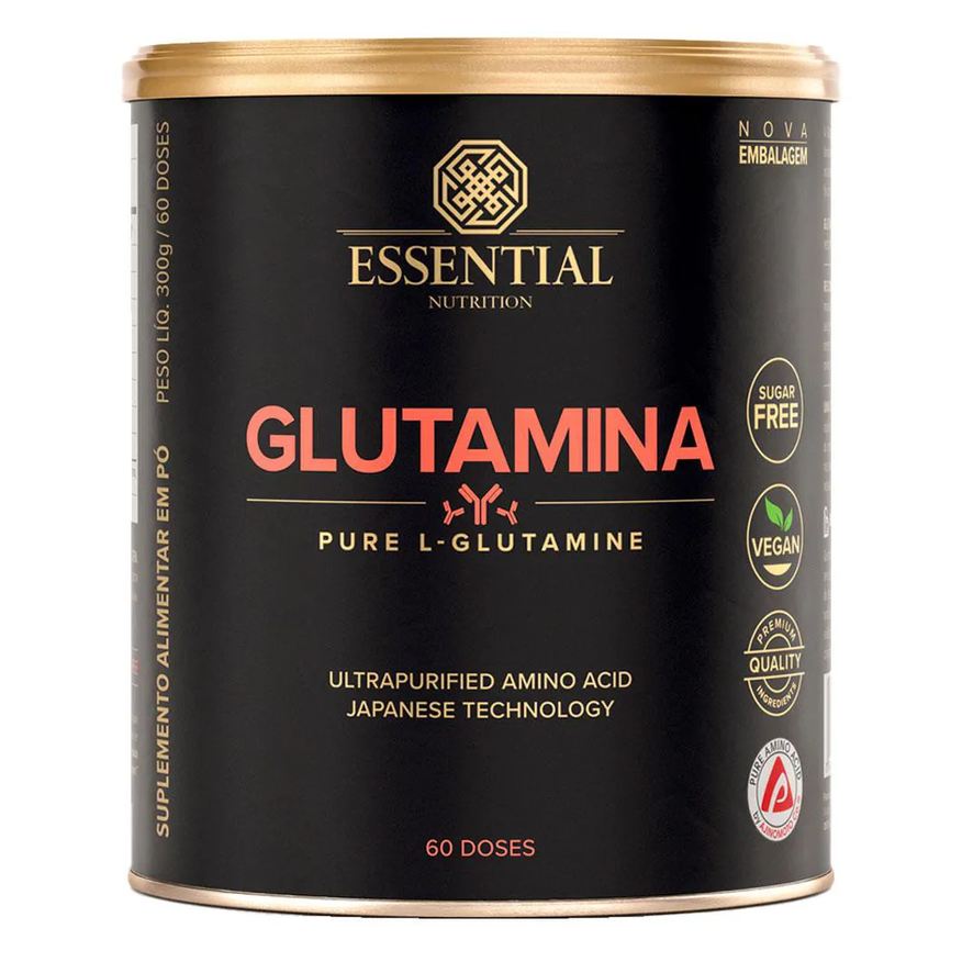 100% Glutamina Pura – Lata 300g – Essential Nutrition