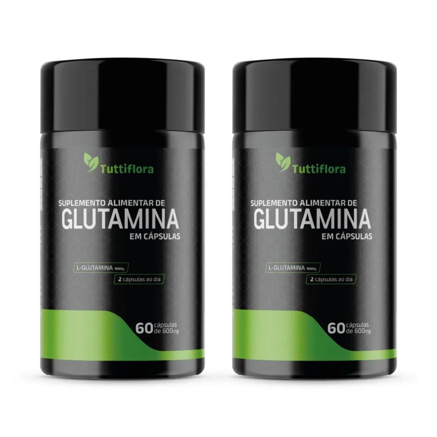 2x Kit L-glutamina 600mg 60 cápsulas Tuttiflora