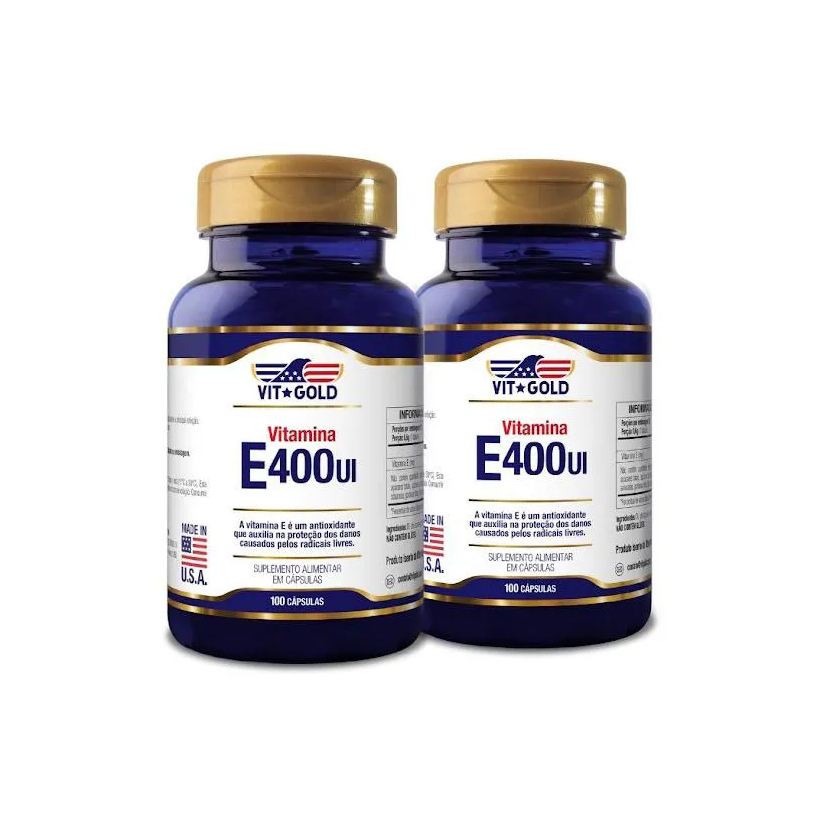 2x Kit Vitamina E 400 UI Vitgold 100 Cápsulas