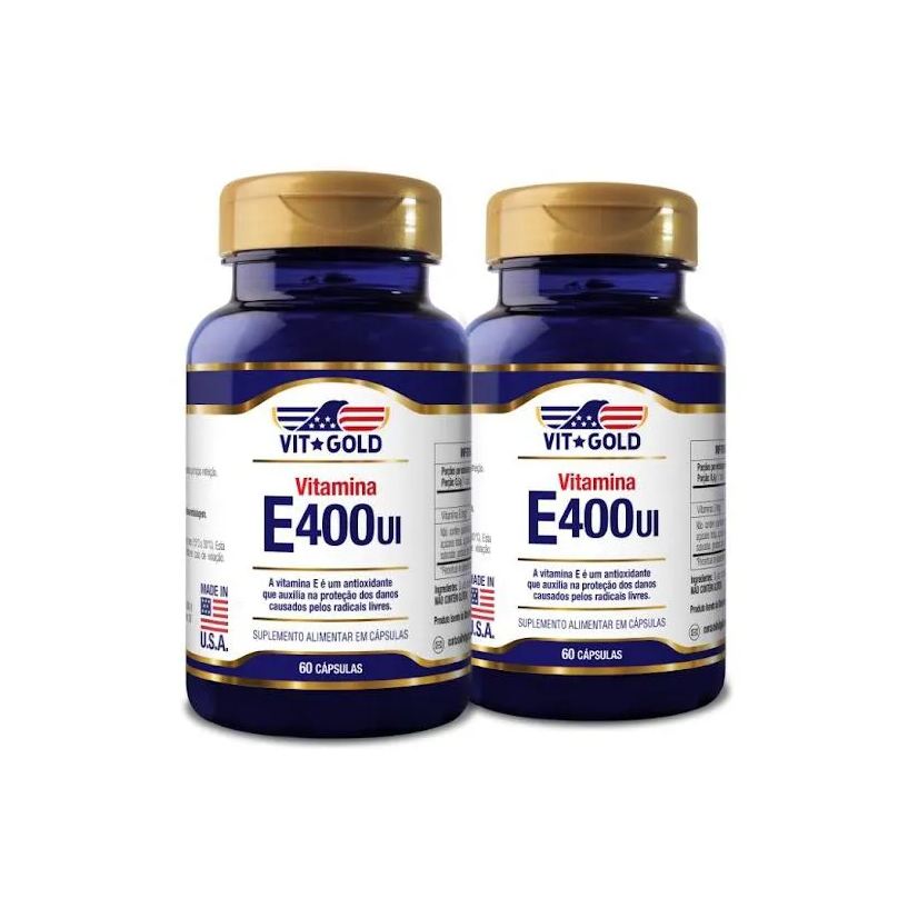 2x Kit Vitamina E 400 UI Vitgold 60 Cápsulas