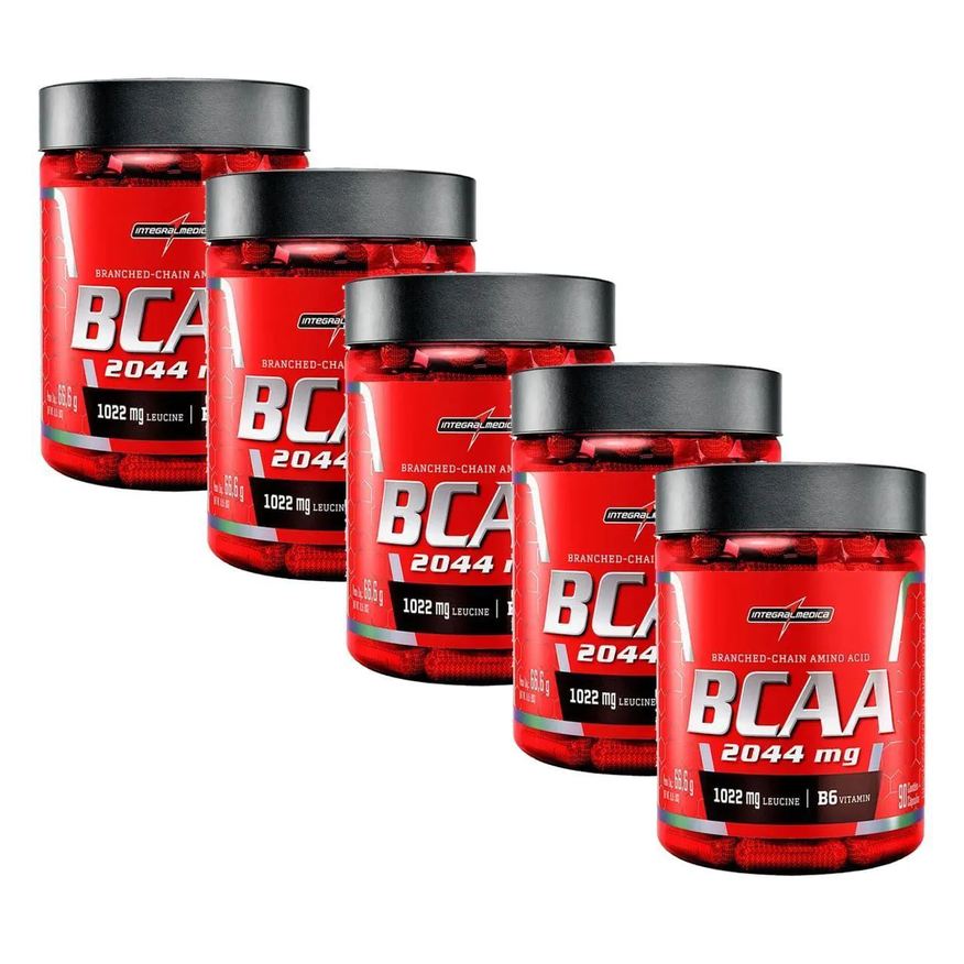 Integralmedica Kit 5 Bcaa 2044mg – 90 Cápsulas – Integralmédica
