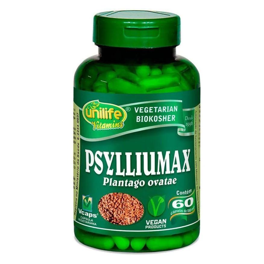Kit 5 Psyllium 60cáps Psylliumax Unilife