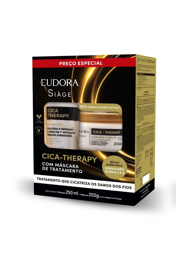 Siage Kit Shampoo Eudora Siàge Cica Therapy 250ml 1 Unidade + Máscara de Tratamento Capilar Eudora Siàge Cica Therapy 250g 1 Unidade