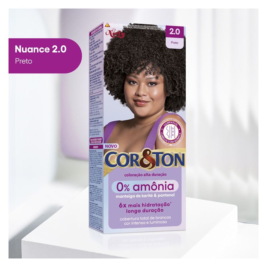 Cor&Ton Tintura Niely 0% Amonia 2.0 Preto