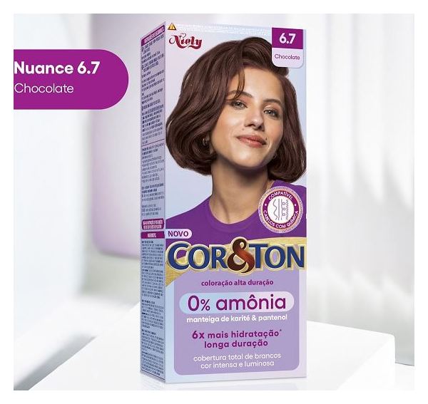 Cor&Ton Tintura Niely 0% Amônia 6.7 Chocolate