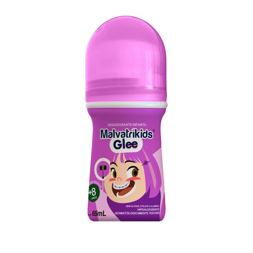 Malvatrikids Desodorante Infantil Glee +8 anos Fragrância Suave Roll On 65ml