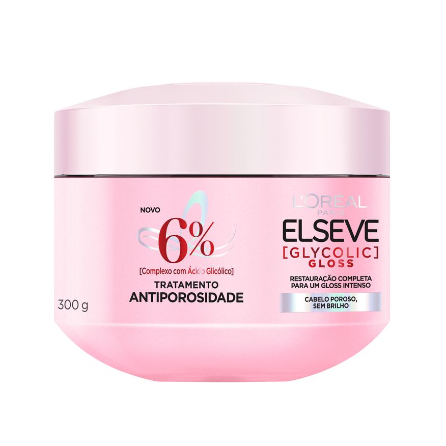 Elseve Creme de Tratamento Capilar Glycolic Gloss Antiporosidade 300g