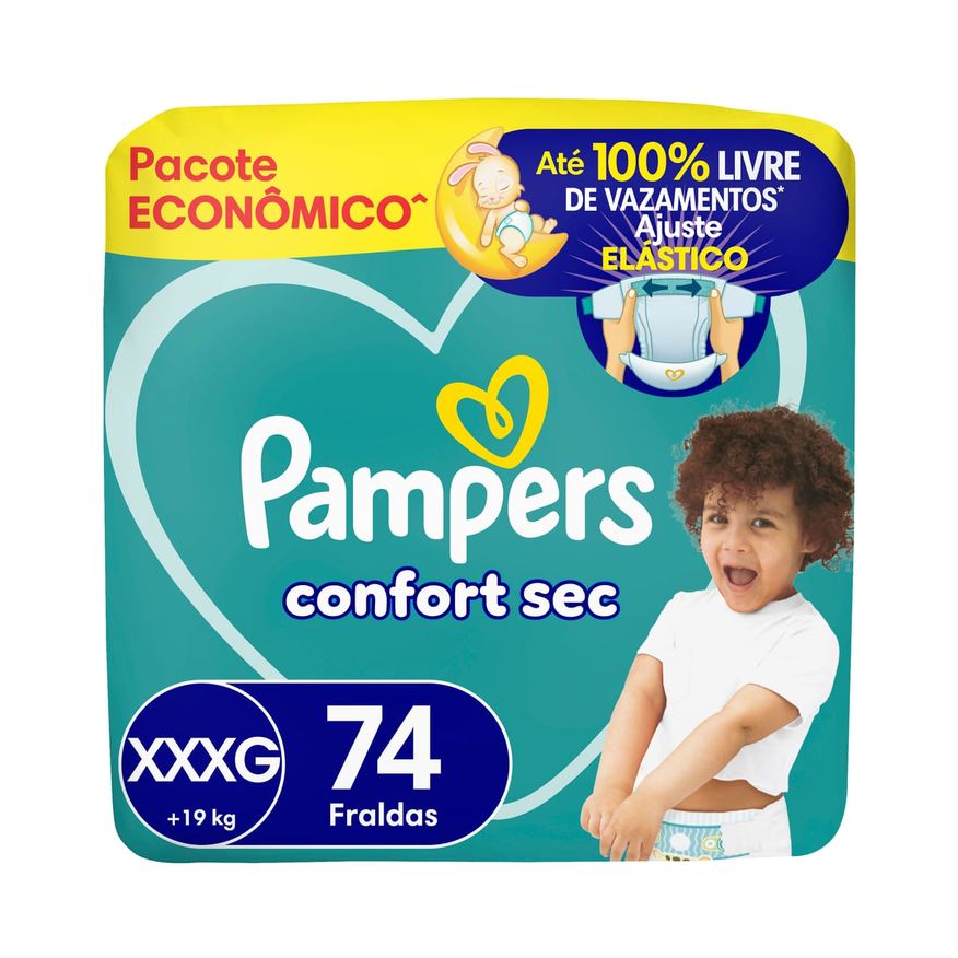 Pampers Fralda Confort Sec XXXG 74 Unidades