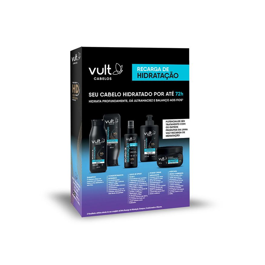 Vult Kit Shampoo Cabelos Recarga de Hidratação200ml 1 Unidade + Condicionador Vult Cabelos Recarga de Hidratação 200ml 1 Unidade
