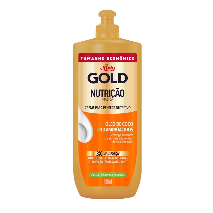 Niely Gold Creme de Pentear Nutrição Mágica Óleo de Coco + 13 Aminoácidos 500ml