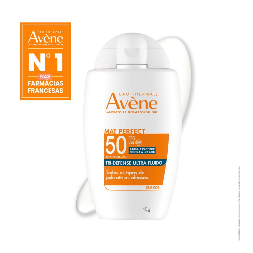 Avene Protetor Solar Facial Avène Mat Perfect Tri-Defense Ultra Fluido FPS50 Sem Cor 40g