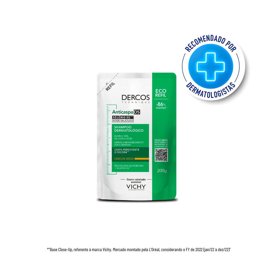 Dercos Shampoo Anticaspa Vichy Dermatológico Cabelos Secos 200g