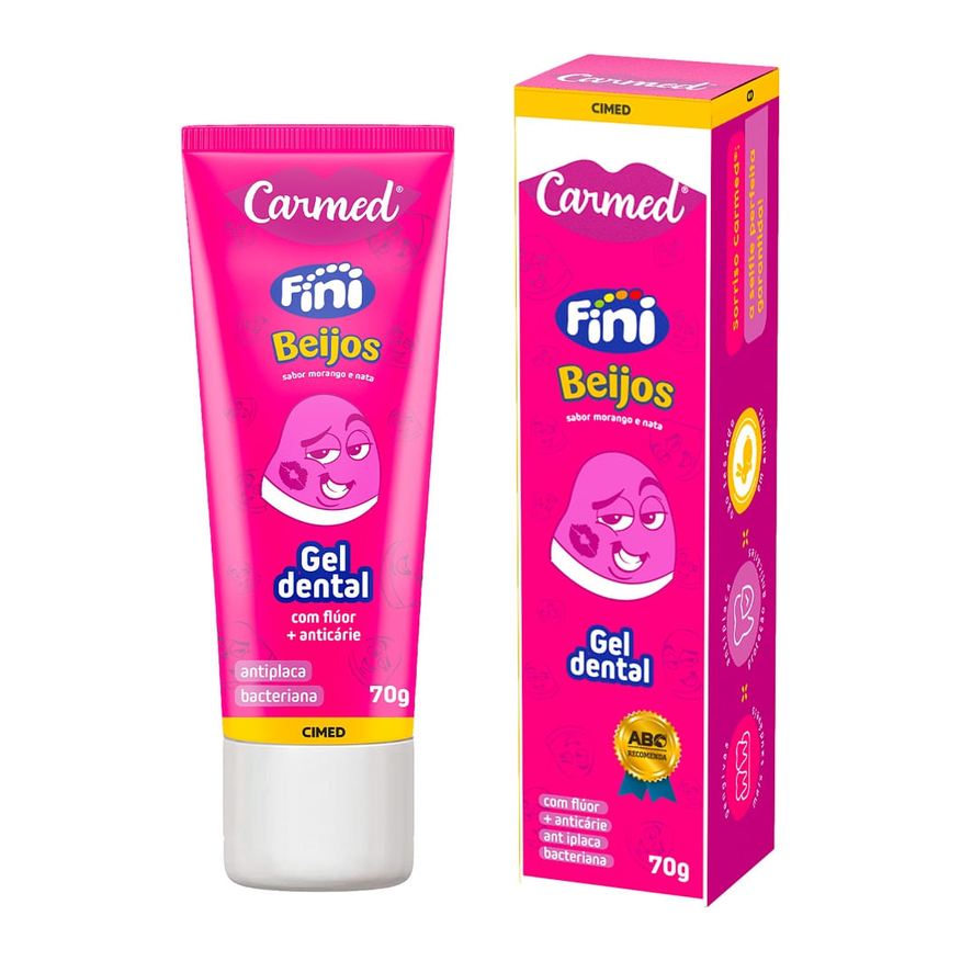 Carmed Gel Dental Fini Beijos Anticáries com Flúor 70g