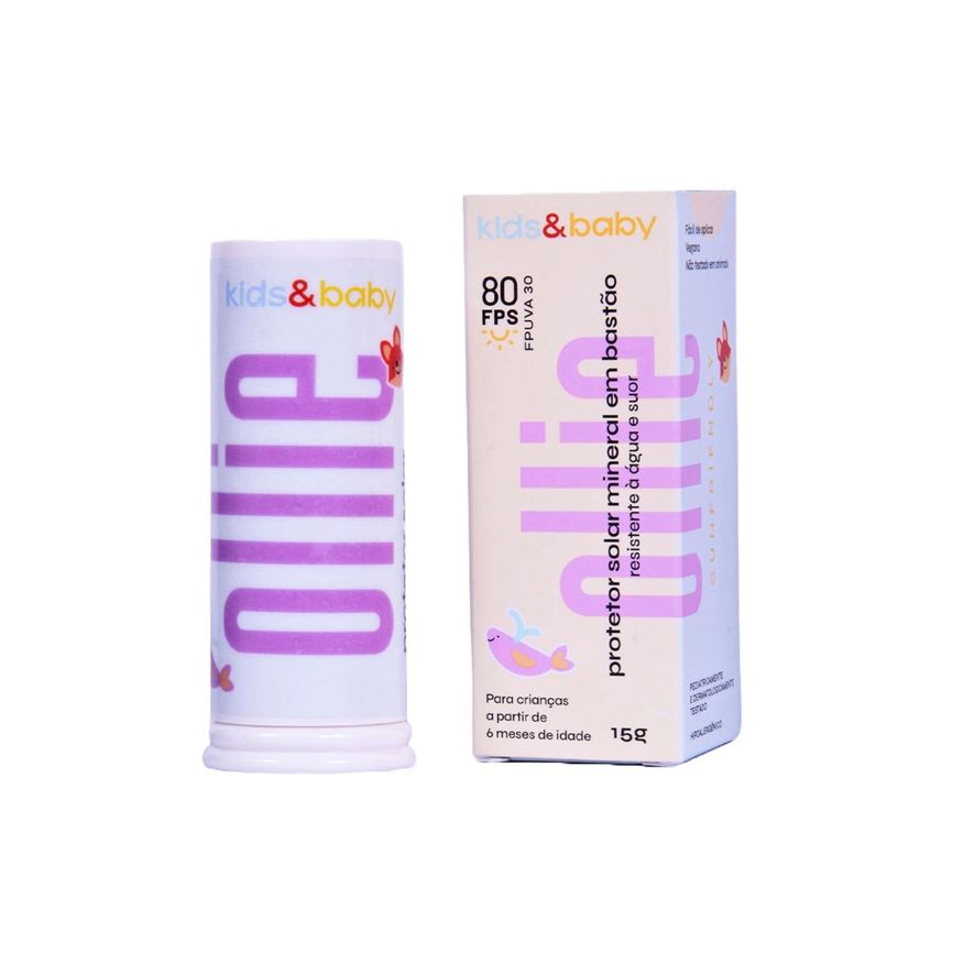 Ollie Protetor Solar Kids Mineral FPS80 Stick 15g