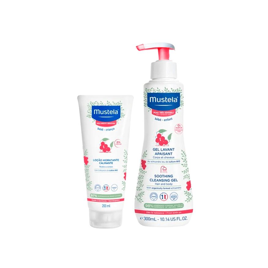 Mustela Kit Gel Lavante Calmante Pele Muito Sensível 300ml + Hidratante Calmante para Pele Muito Sensível 200ml