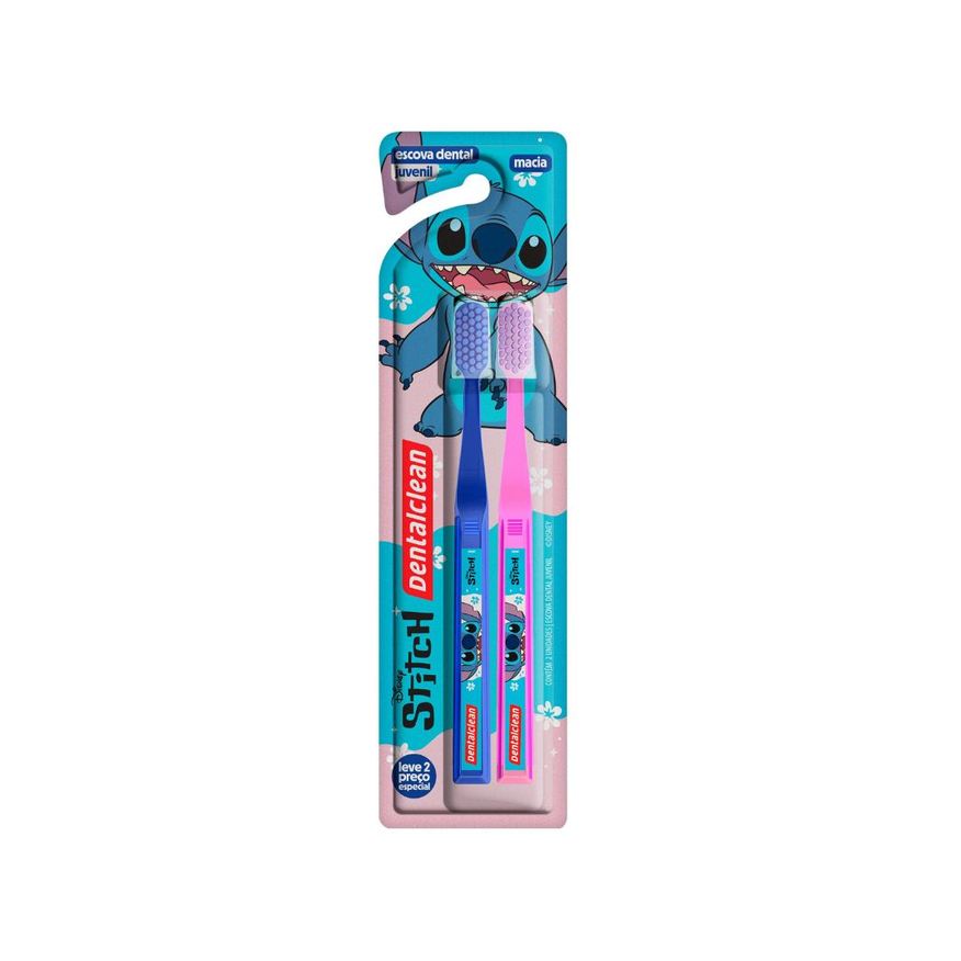 Dentalclean Escova Dental Infantil Disney Stitch Cerdas Macias 2 Unidades