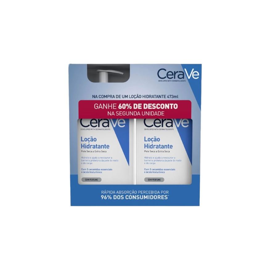 CeraVe Kit Loção Hidratante Corporal Sem Perfume 473ml 2 Unidades