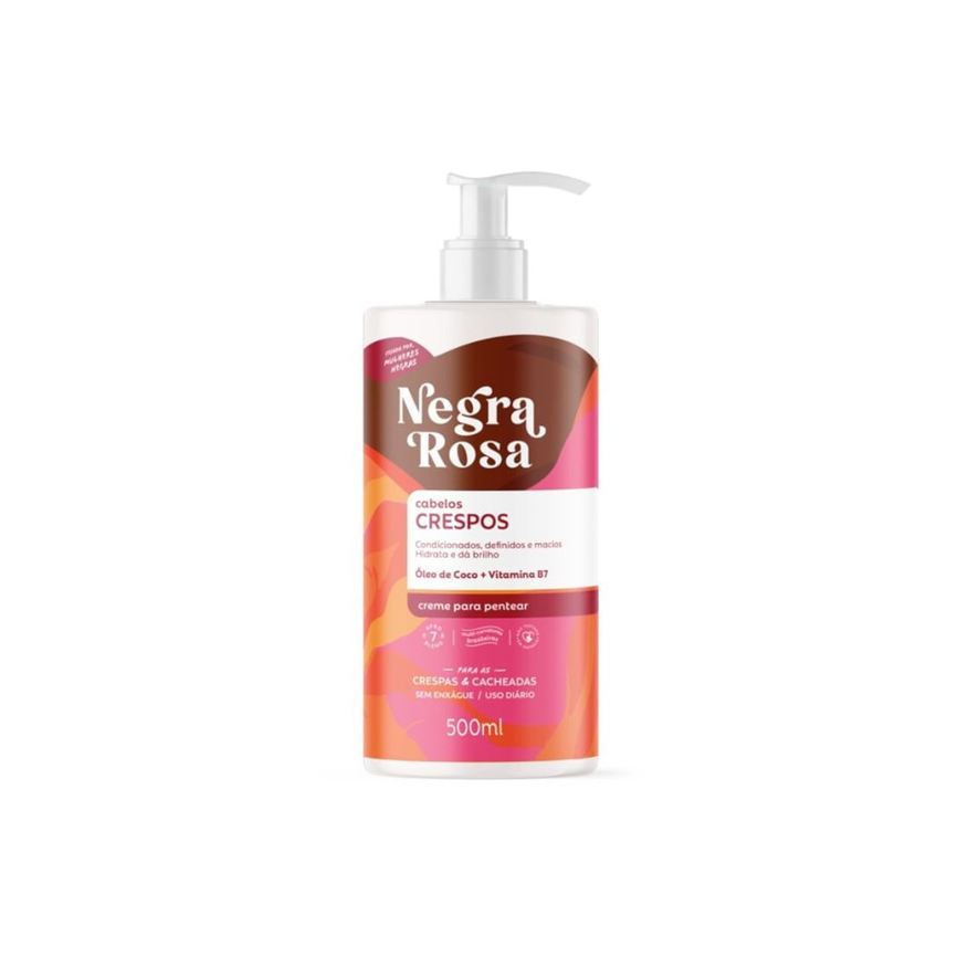 Negra Rosa Creme Para Pentear Cabelos Crespos 500ml