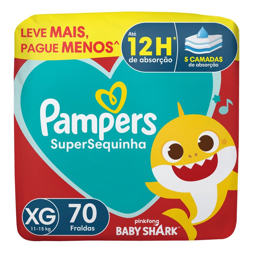 Pampers Fralda Super Sequinha XG 70 Unidades