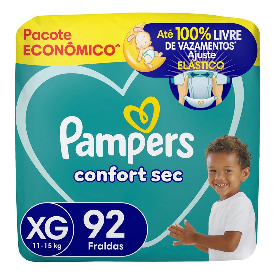 Pampers Fralda Confort Sec XG 92 Unidades