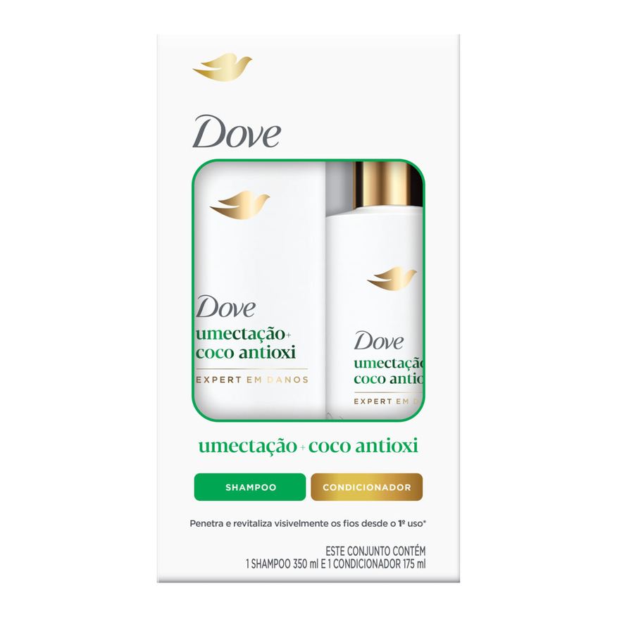 Dove Kit Umectação + Coco Antioxi Shampoo 350ml + Condicionador 175ml