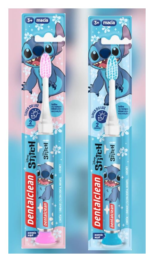 Dentalclean Escova Dental Infantil Macia Com Timer De Luz Stitch