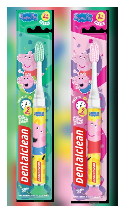 Dentalclean Escova Dental Infantil Macia Peppa Pig Timer De Luz
