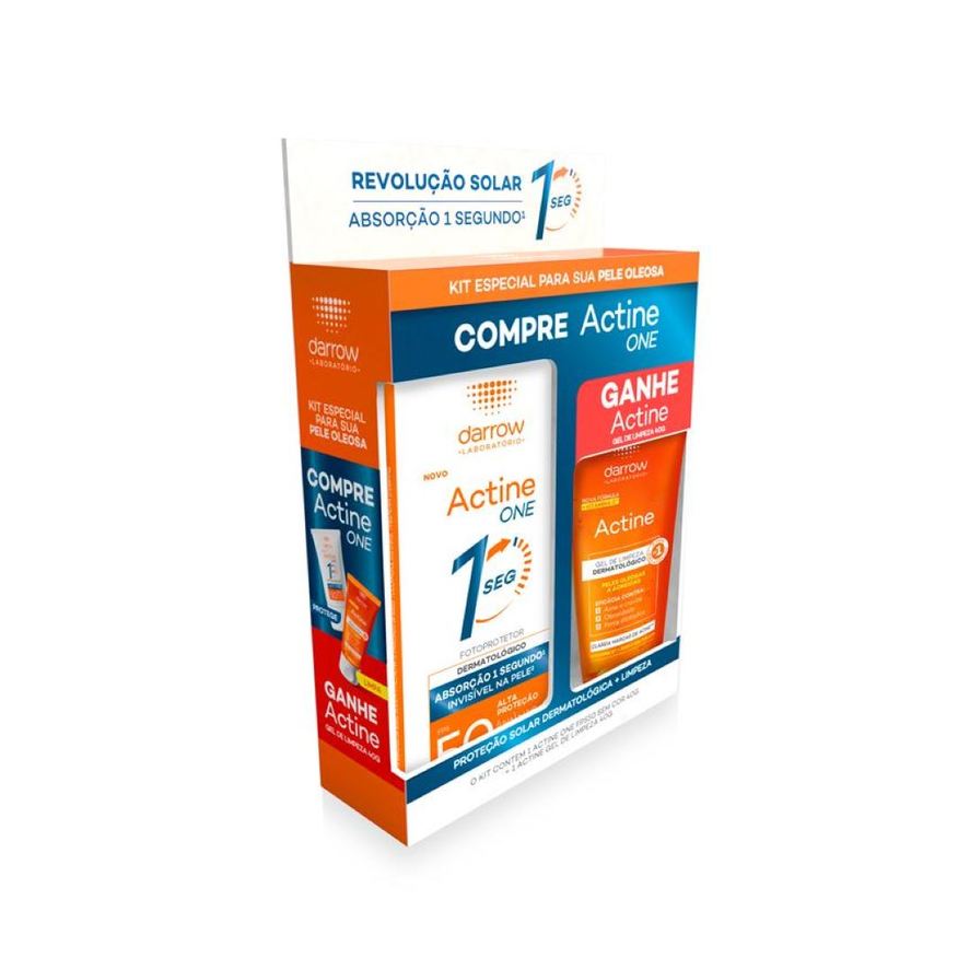 Actine Kit Protetor Solar Fps 50 Darrow One Gel De Limpeza Dermatológico 40g