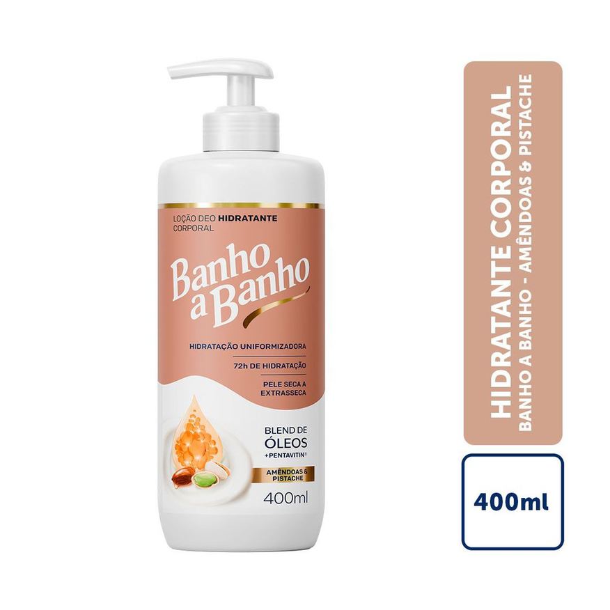 Banho Banho Deo-Hidratante Banho A Banho Loção Amêndoas Pistache Blend De Óleos E Pentavitin 72h 400ml