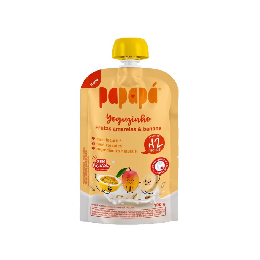 Papapá Papinha Yoguzinho Iogurte Frutas Amarelas Sem Adição De Açúcar 100g