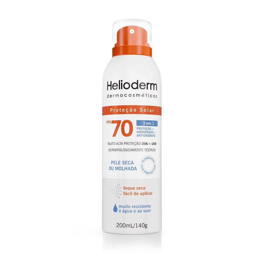 Helioderm Protetor Solar Pfs70 Aerossol 200ml
