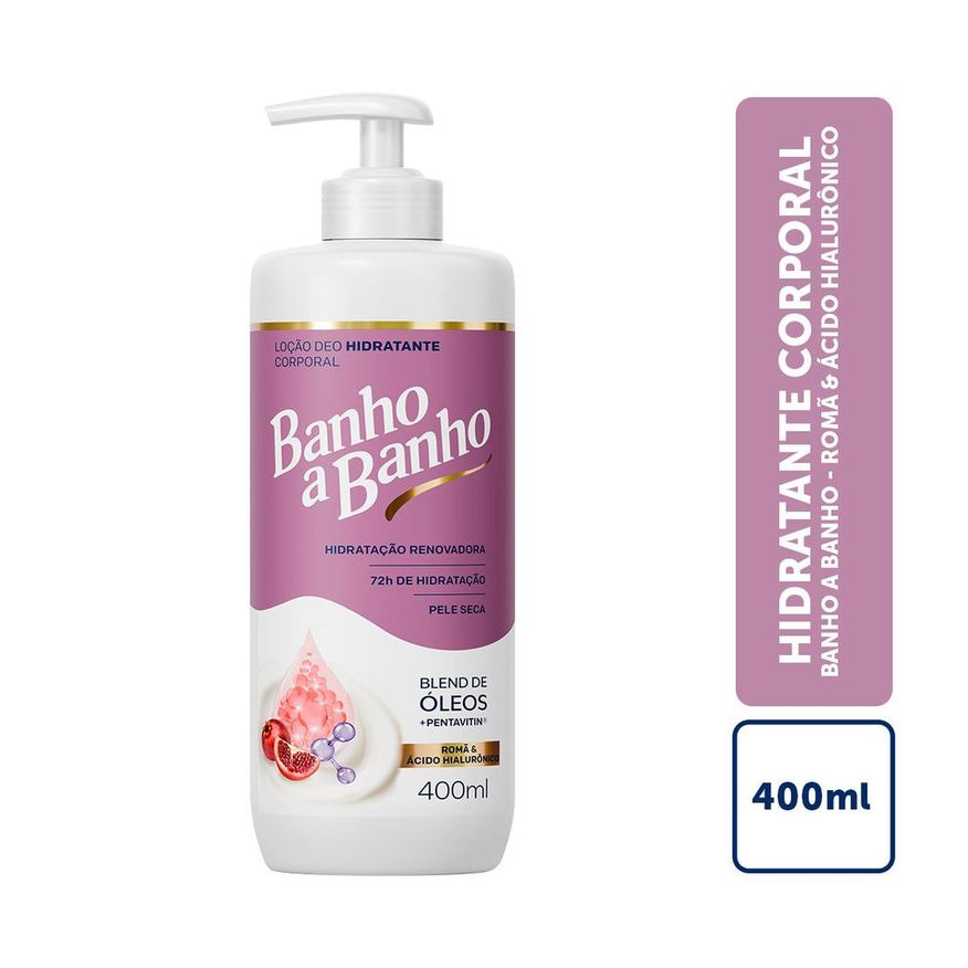 Banho Banho Deo-Hidratante Loção Banho A Banho Romã E Ácido Hialurônico Blend De Óleos E Pentavitin 72h 400ml
