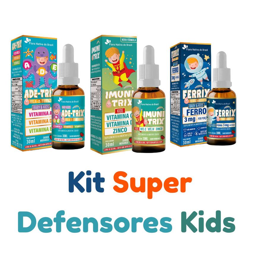 Flora Nativa do Brasil Vitamina para Criança Baixa Imunidade Kit Completo Infantil