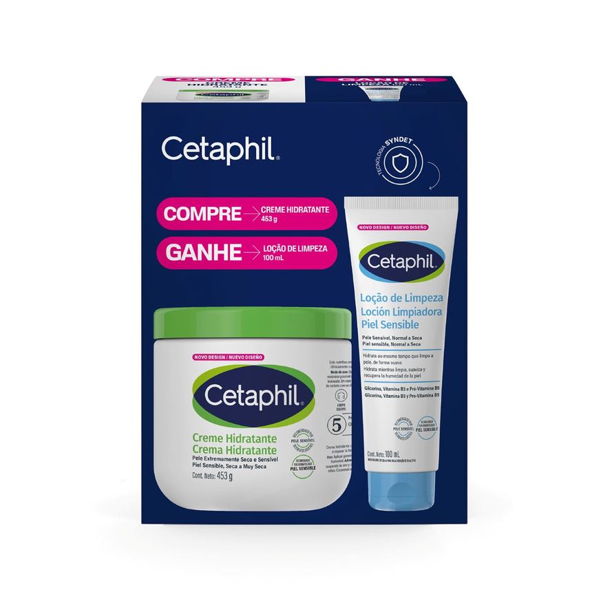 Cetaphil Kit Hidratação Corporal Creme Hidratante 453g + Loção De Limpeza 100ml