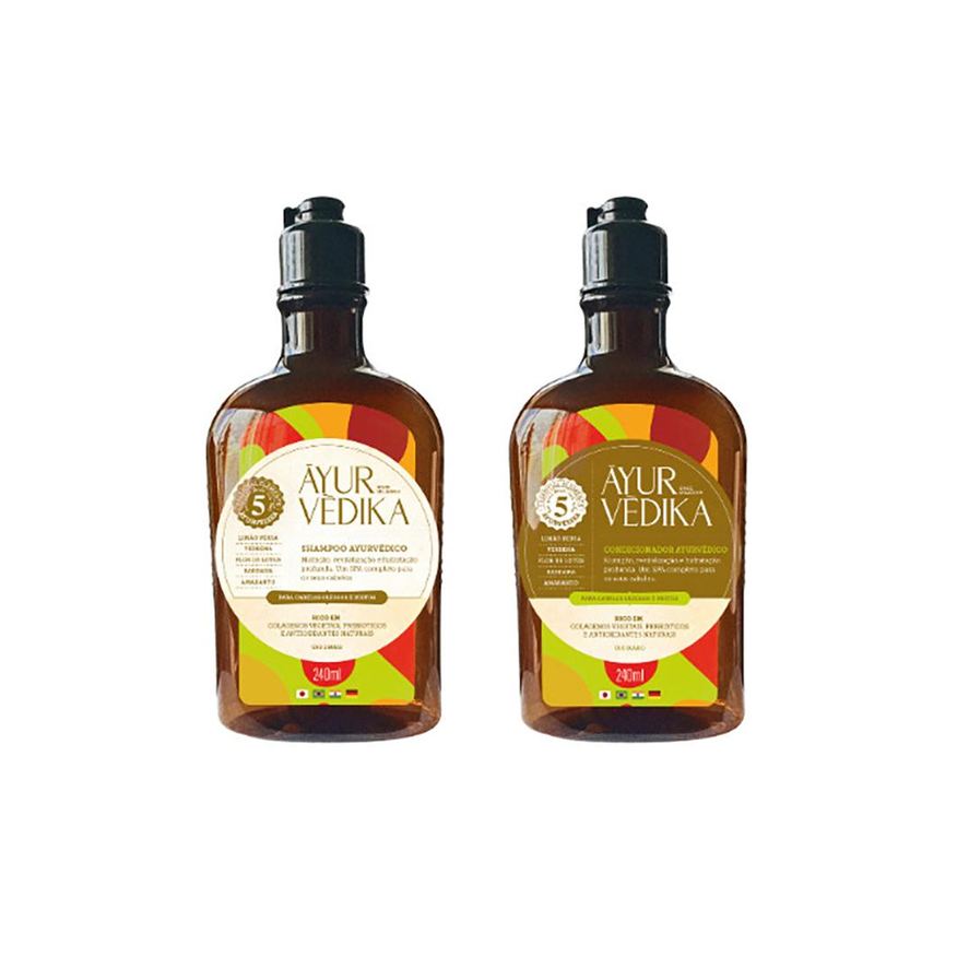 Ayurvédika Kit Shampoo e Condicionador para Cabelos Oleosos 240ml